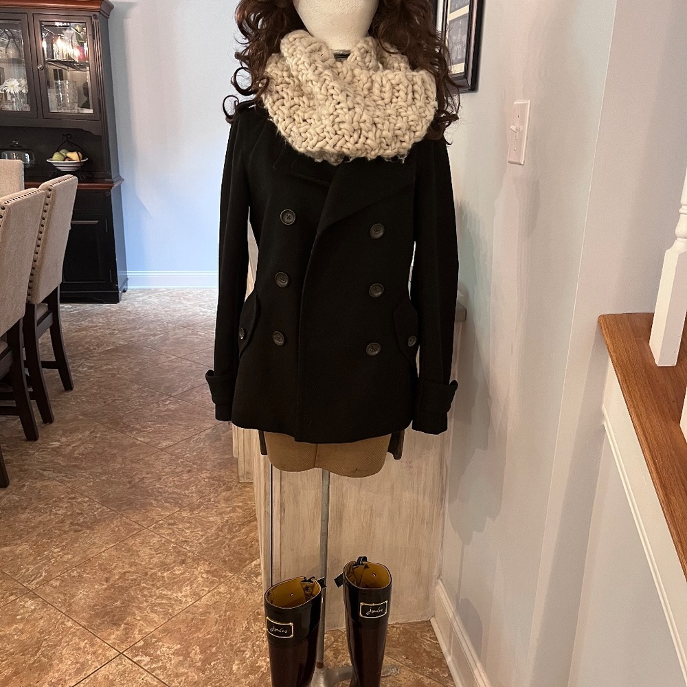 Gap Black Wool Pea Coat Size Small - Picture 9 of 13